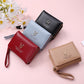 Petit portefeuille femme compact en cuir pu avec porte-cartes