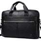 Serviette business en cuir véritable pour homme - sacoche ordinateur 15,6 pouces