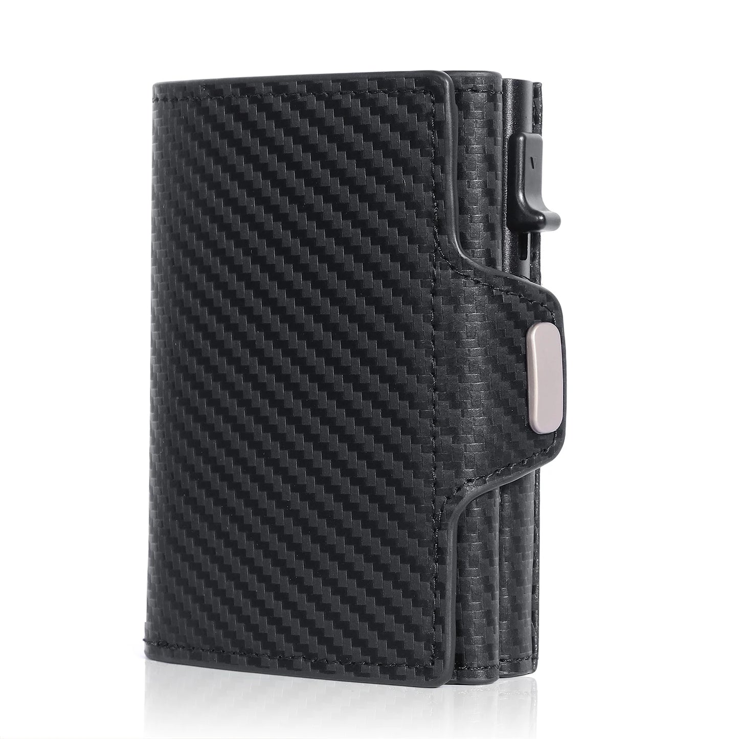 Portefeuille cuir véritable RFID pop-up compact avec porte-cartes sécurisé