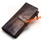 Portefeuille long en cuir véritable de vachette avec gravure personnalisée pour femme