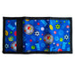 Portefeuille enfant en polyester motif football et basketball multipoches bleu