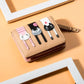 Portefeuille court pour femme motif chat en cuir PU avec porte-monnaie zippé