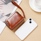 Portefeuille femme compact vintage en cuir PU avec fermoir clip et dragonne