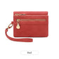 Portefeuille femme compact en cuir PU avec zip et dragonne amovible élégante