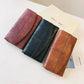Portefeuille vintage trifold en cuir PU pour femme avec grand rangement