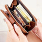 Portefeuille vintage pour femme en cuir PU avec protection RFID