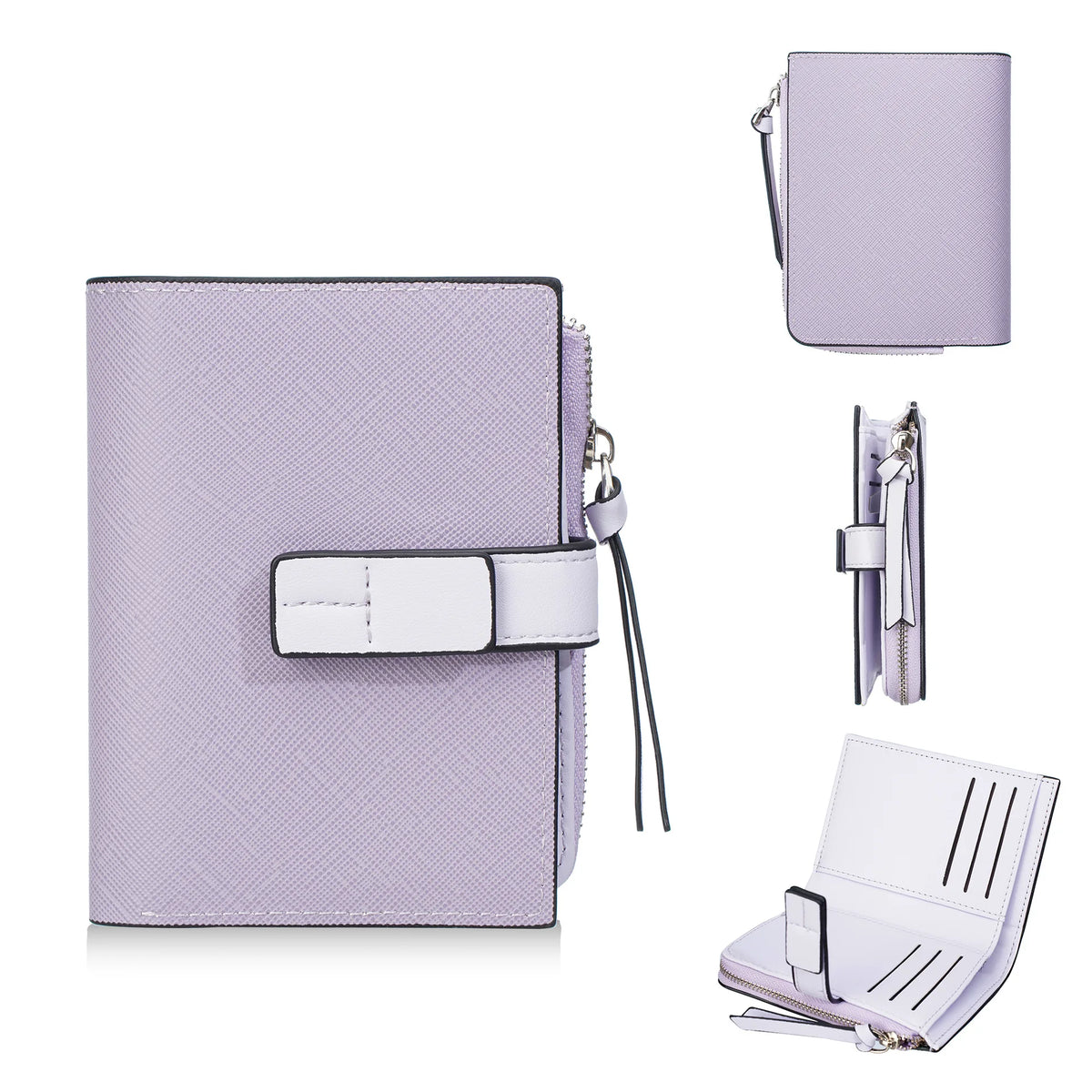 Portefeuille femme en cuir PU avec dragonne et multi-compartiments — photo 10