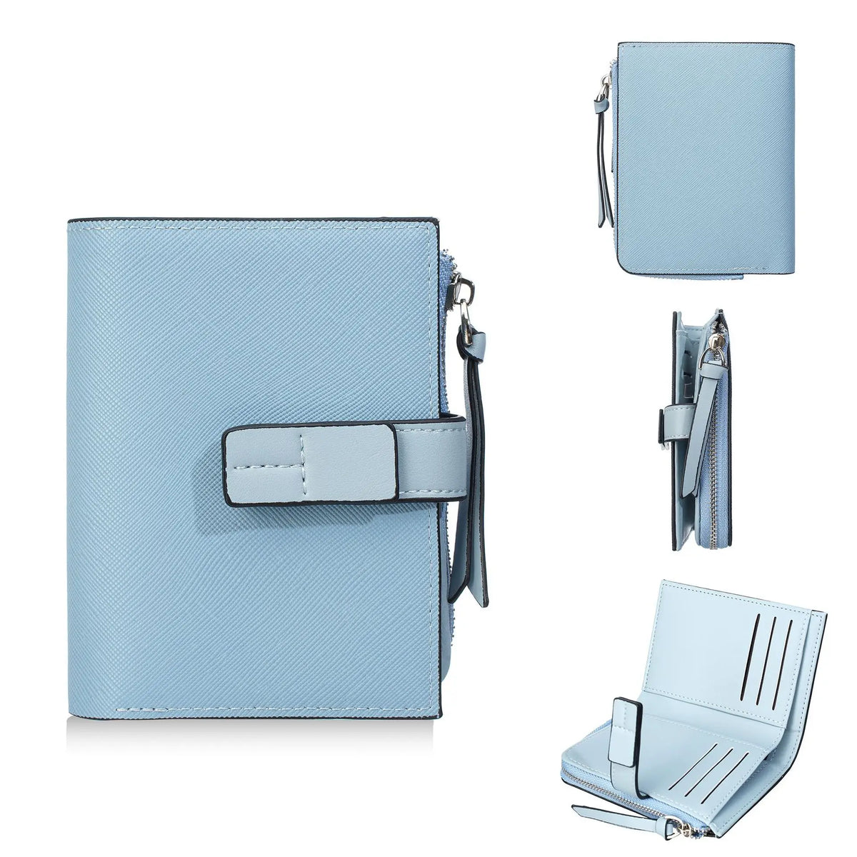 Portefeuille femme en cuir PU avec dragonne et multi-compartiments — photo 11