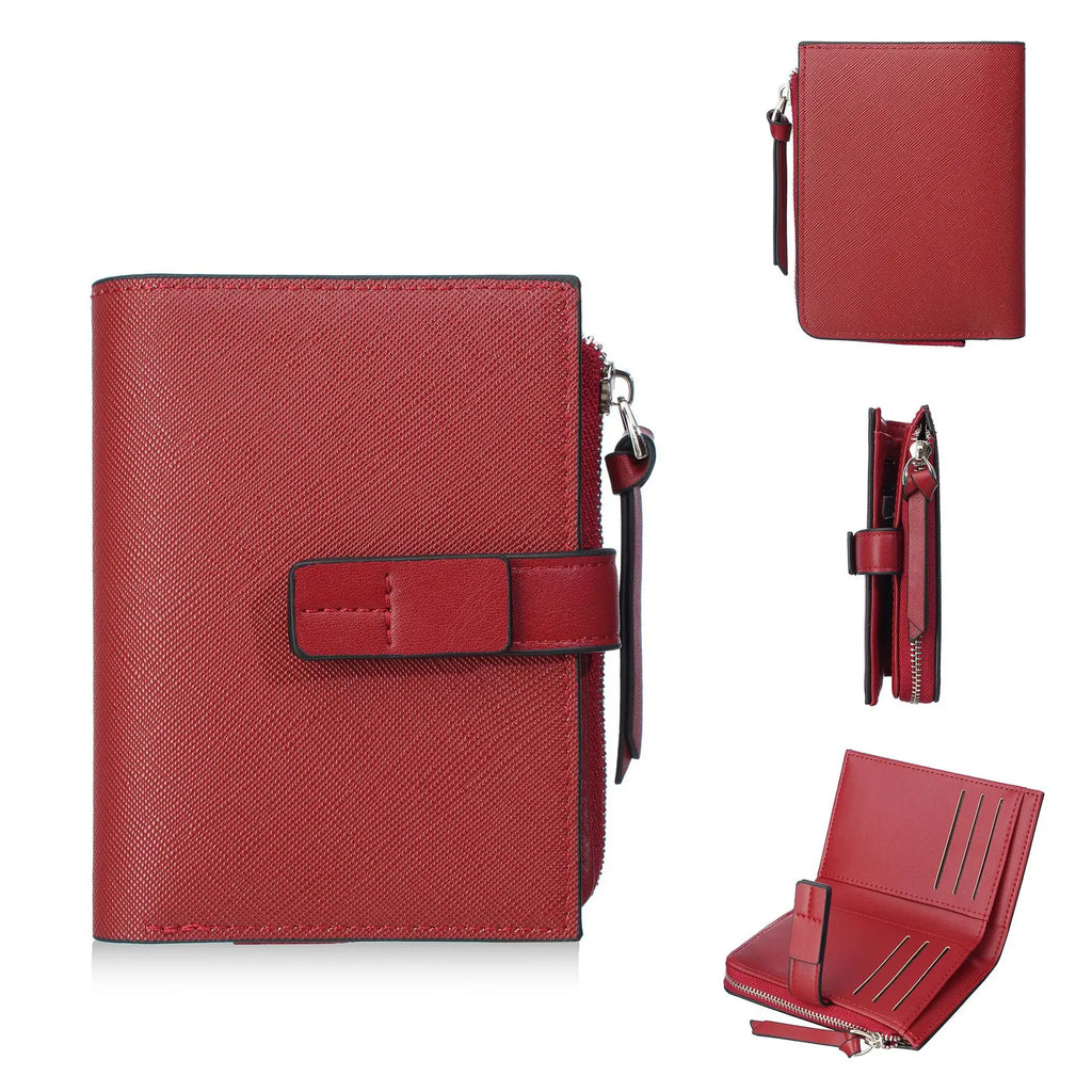 Portefeuille femme en cuir PU avec dragonne et multi-compartiments — photo 12