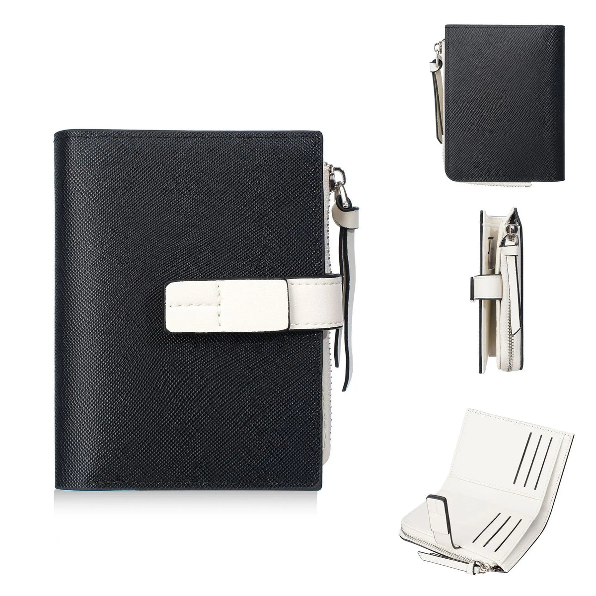 Portefeuille femme en cuir PU avec dragonne et multi-compartiments — photo 8