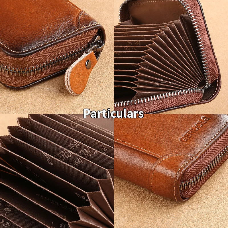 Porte-Cartesen Cuir Véritable - Large Capacité & Design Dégradé — photo 4