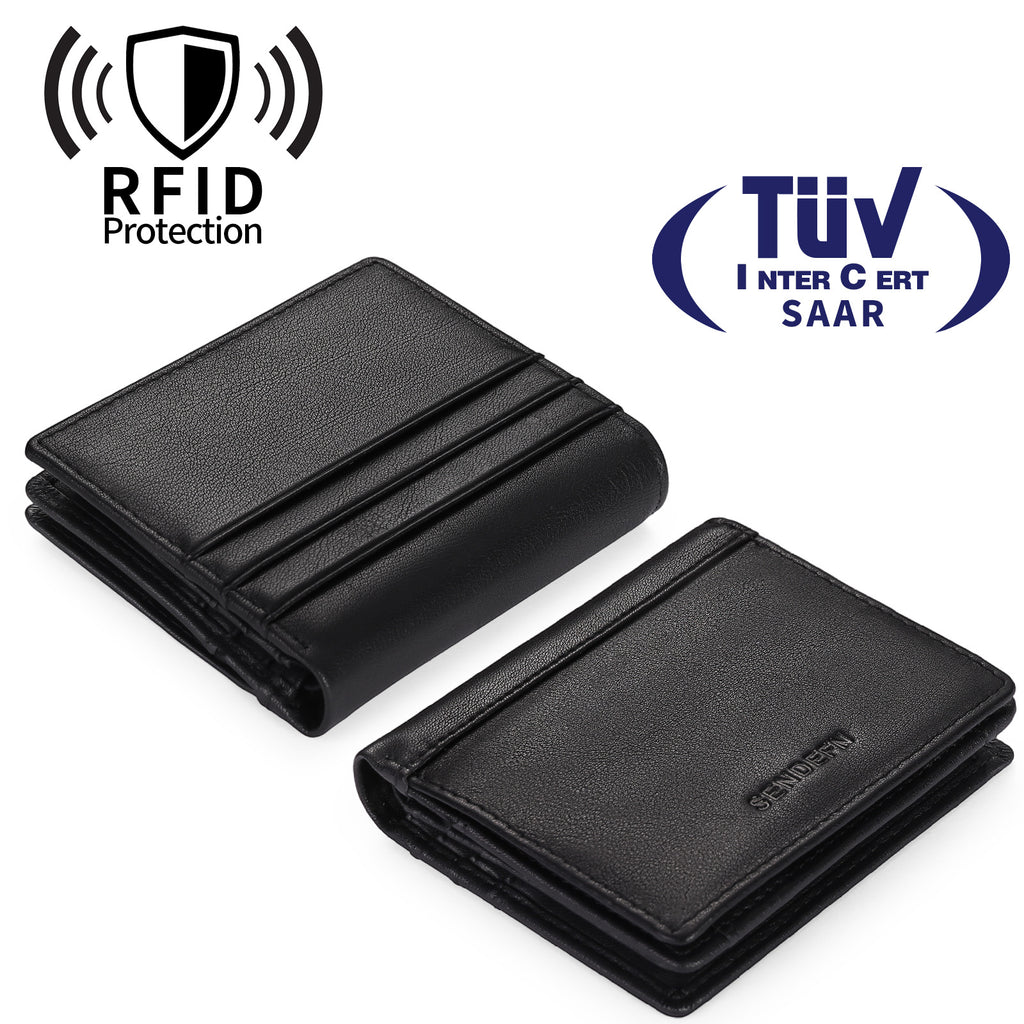 Portefeuille homme à quatorze fentes, doublure anti-RFID PU