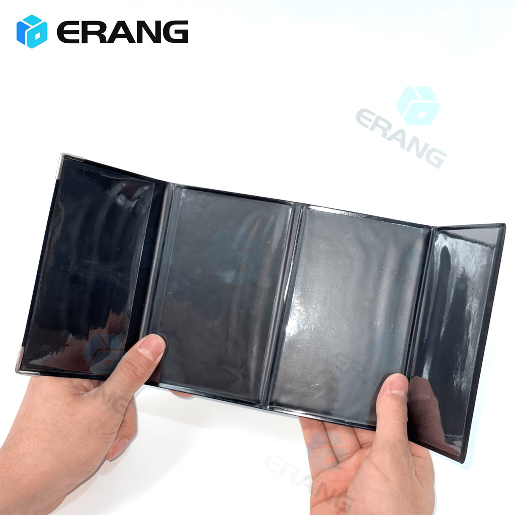 Étui carte grise PVC souple à quatre volets, 34,7 cm déplié