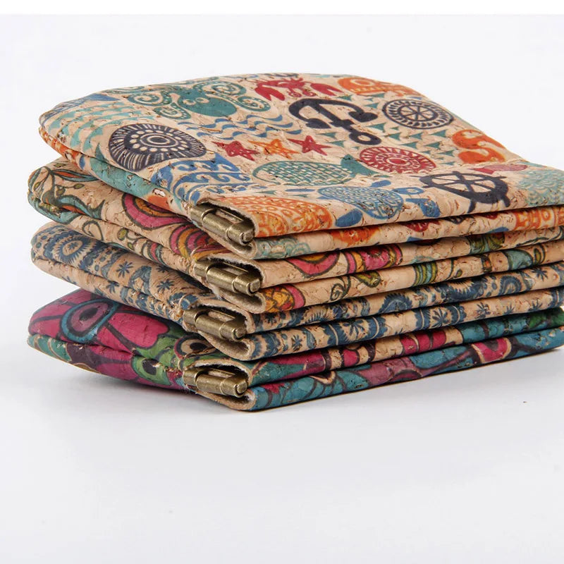 Lot de 10 mini porte-monnaie en liège et PU à motifs floraux — photo 7