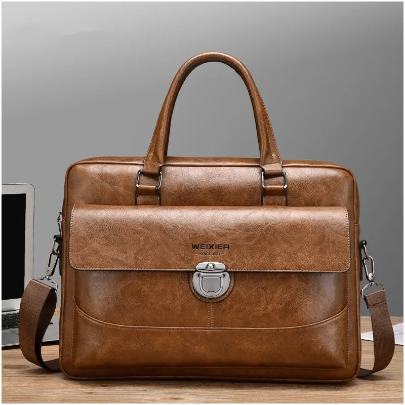 Mallette business en cuir PU pour homme avec bandoulière amovible — photo 2