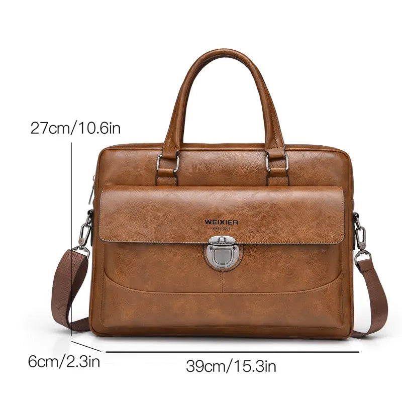 Mallette business en cuir PU pour homme avec bandoulière amovible — photo 6
