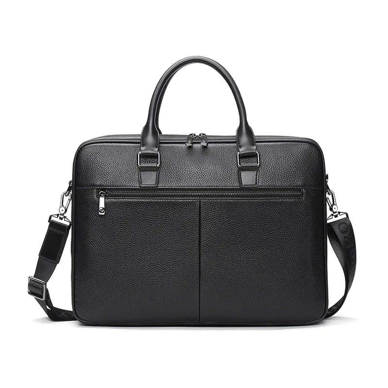 Mallette business  en cuir véritable pour homme - noir chic — photo 5