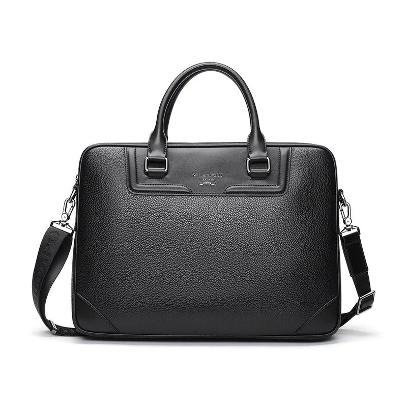 Mallette business  en cuir véritable pour homme - noir chic — photo 6
