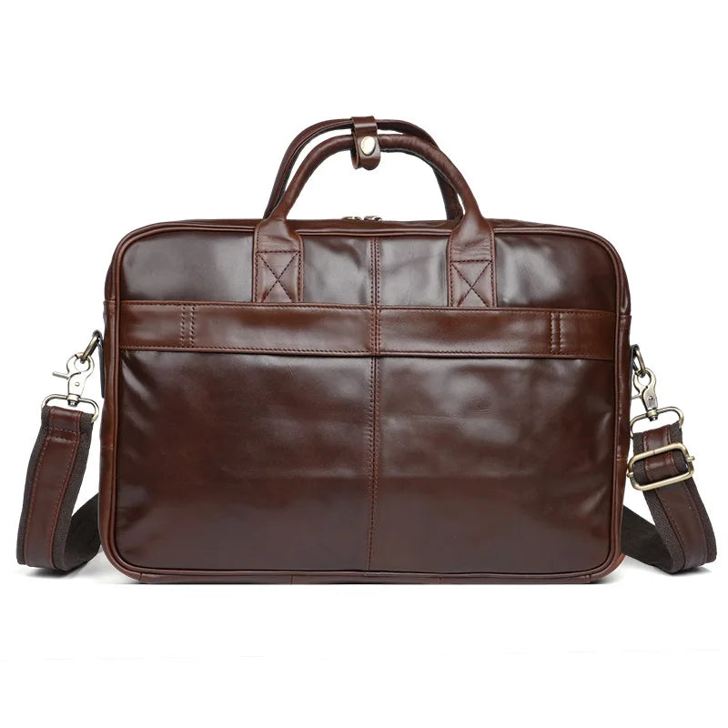 Mallette rétro en cuir véritable pour homme - Sacoche ordinateur 15,6" et porte-documents vintage — photo 10