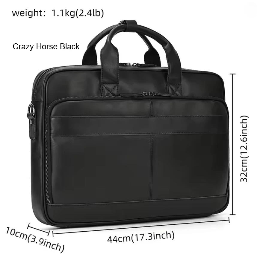 Mallette rétro en cuir véritable pour homme - Sacoche ordinateur 15,6" et porte-documents vintage — photo 14