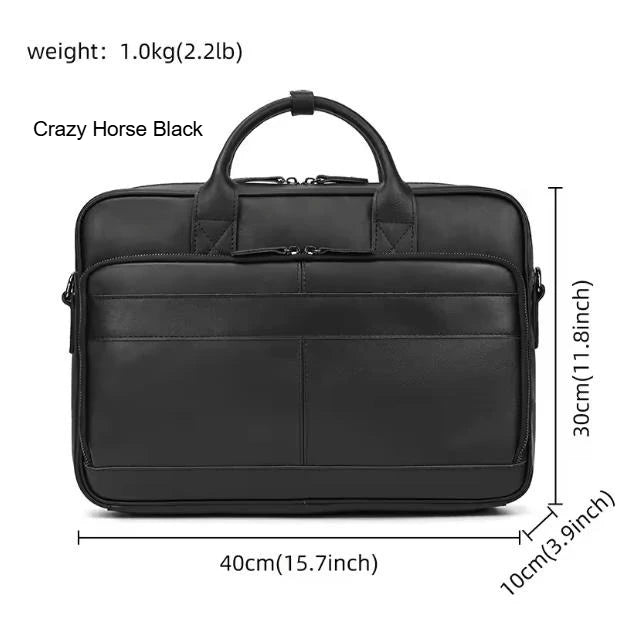 Mallette rétro en cuir véritable pour homme - Sacoche ordinateur 15,6" et porte-documents vintage — photo 16