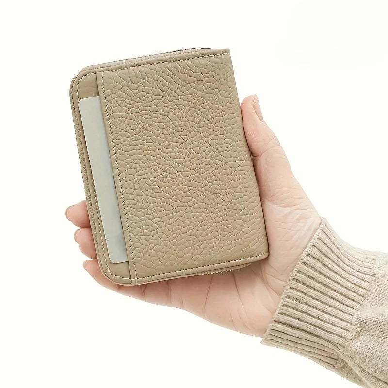 New Simple PU Leather Coin Purse Zipper Mini Wallets Portable Multi-coin Slots Money Bag Card Holder Short Purse for Women Men — photo 1