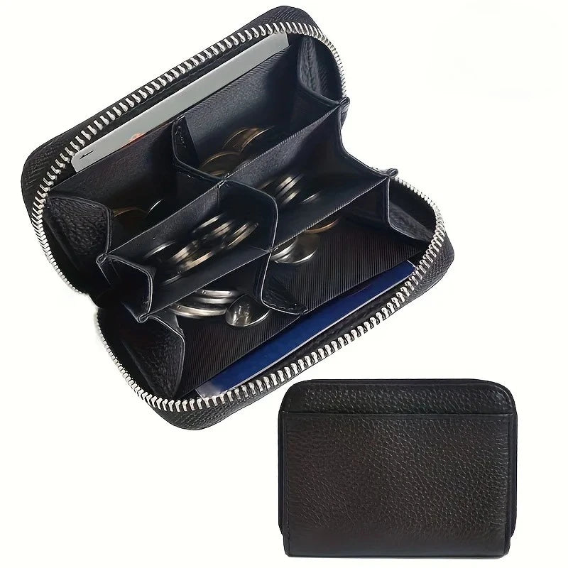 New Simple PU Leather Coin Purse Zipper Mini Wallets Portable Multi-coin Slots Money Bag Card Holder Short Purse for Women Men — photo 10