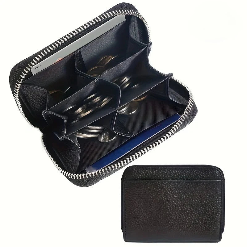 New Simple PU Leather Coin Purse Zipper Mini Wallets Portable Multi-coin Slots Money Bag Card Holder Short Purse for Women Men — photo 3