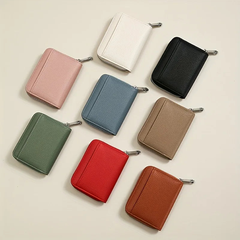 New Simple PU Leather Coin Purse Zipper Mini Wallets Portable Multi-coin Slots Money Bag Card Holder Short Purse for Women Men — photo 5 Image