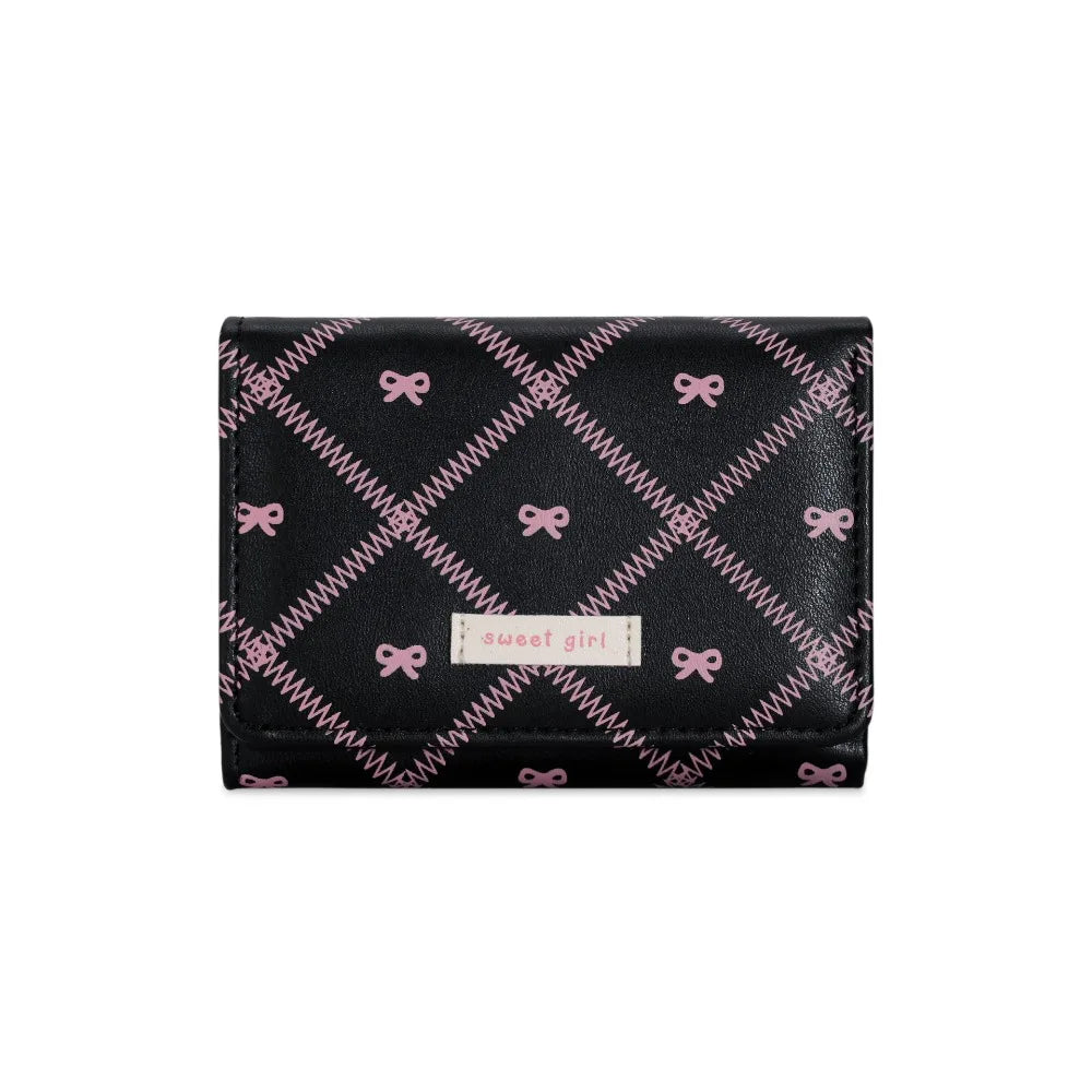 Mini portefeuille trois volets à motif nœuds et broderies pour femme — photo 11