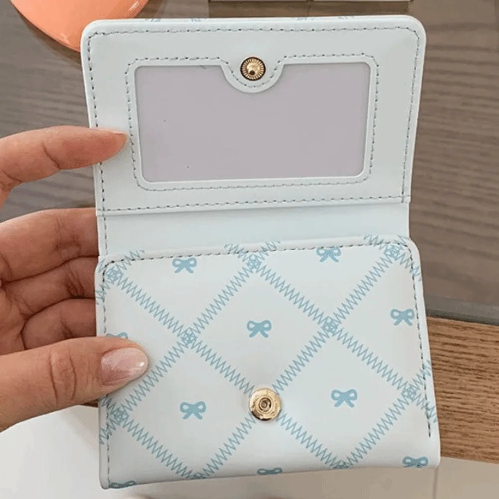 Mini portefeuille trois volets à motif nœuds et broderies pour femme — photo 5