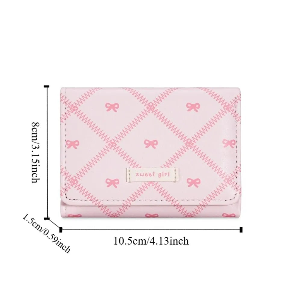 Mini portefeuille trois volets à motif nœuds et broderies pour femme — photo 6