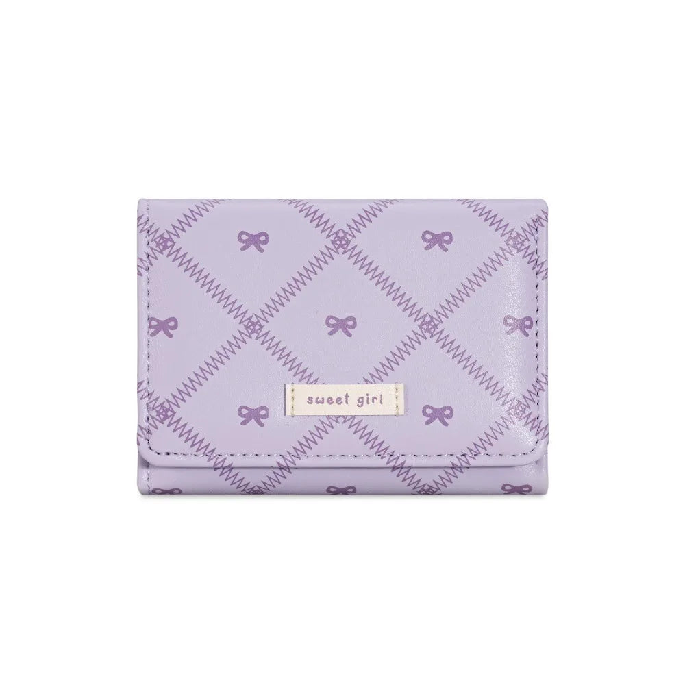 Mini portefeuille trois volets à motif nœuds et broderies pour femme — photo 7