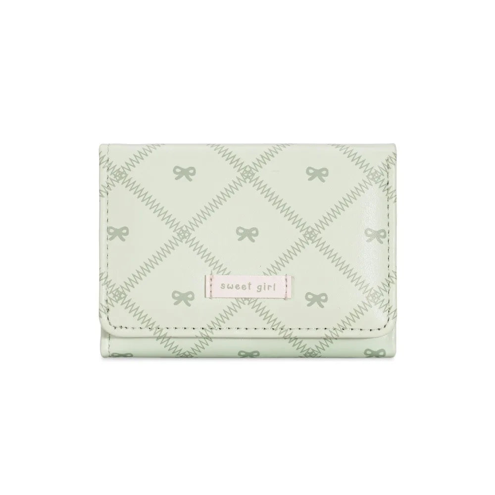 Mini portefeuille trois volets à motif nœuds et broderies pour femme — photo 8