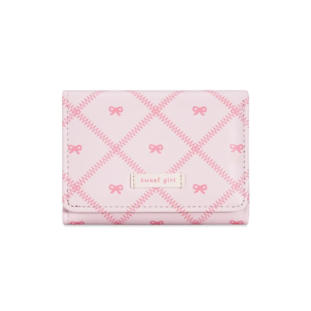 Mini portefeuille trois volets à motif nœuds et broderies pour femme — photo 9