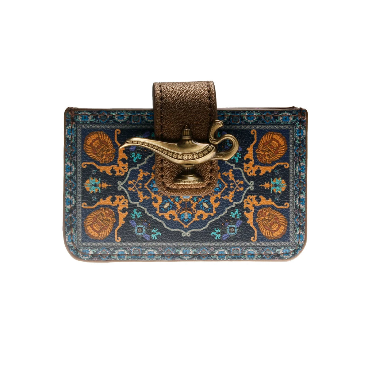 Mini portefeuille continental vintage en cuir pu avec motif géométrique et lampe d'aladin — photo 1