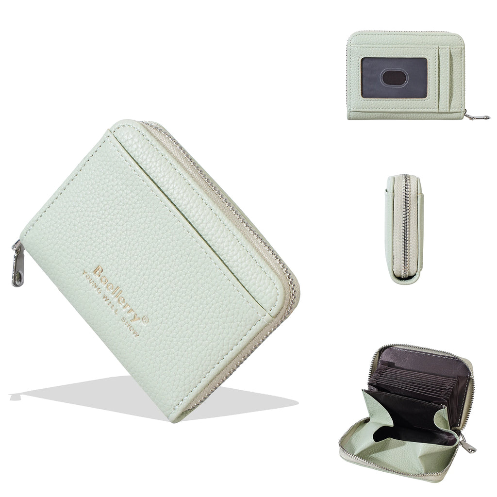 Porte-carte femme ultra-fin zippé avec rangement accordéon — photo 10