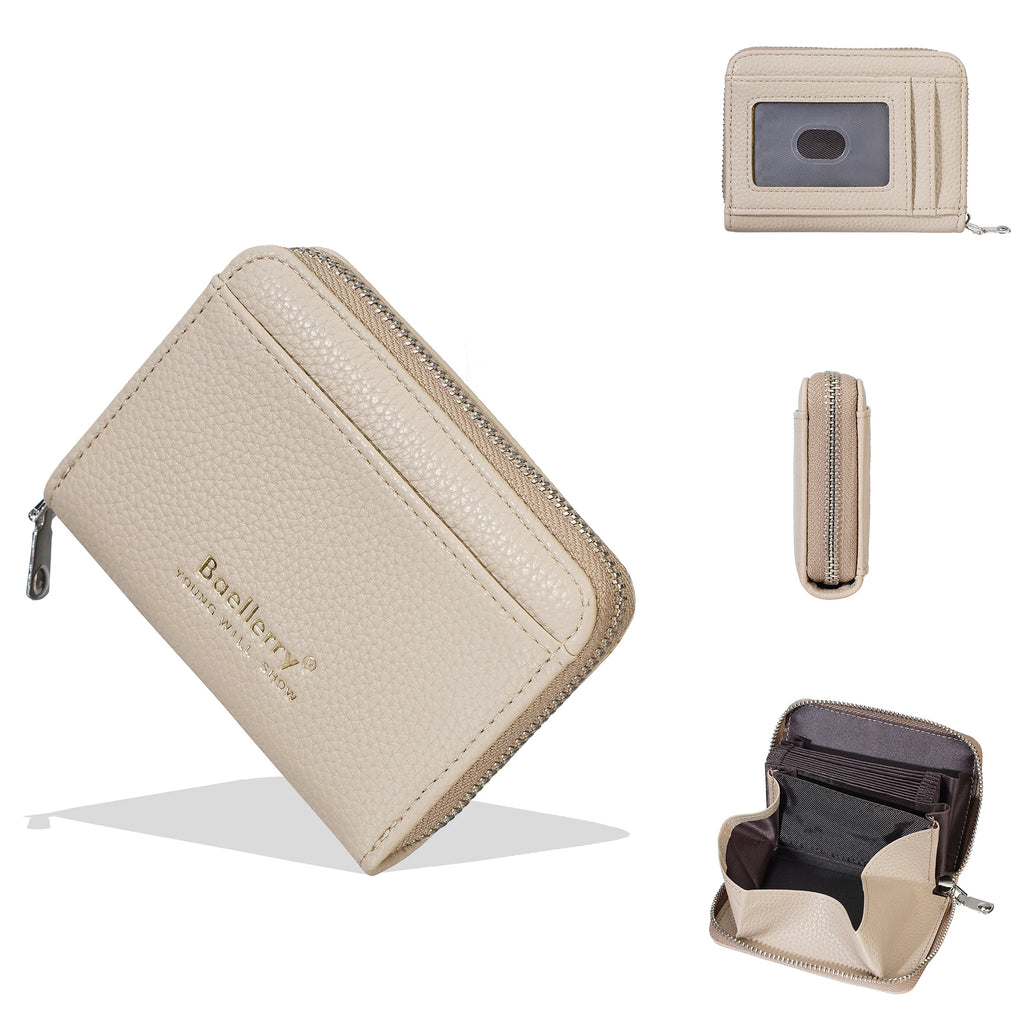 Porte-carte femme ultra-fin zippé avec rangement accordéon — photo 11