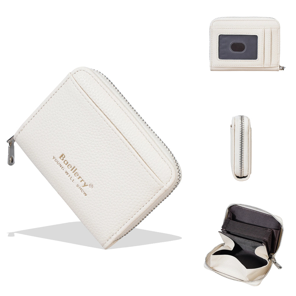 Porte-carte femme ultra-fin zippé avec rangement accordéon — photo 12