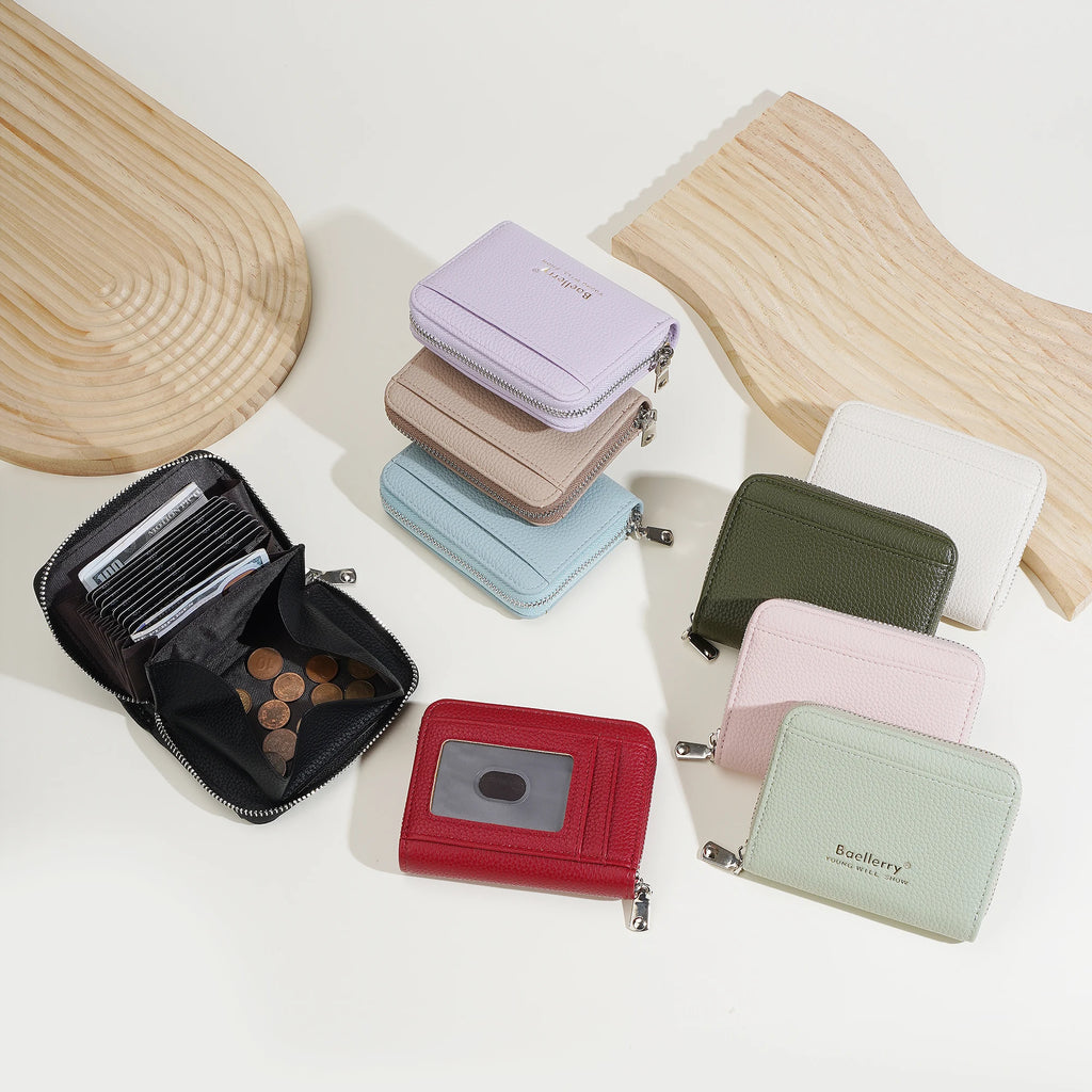 Porte-carte femme ultra-fin zippé avec rangement accordéon — photo 5