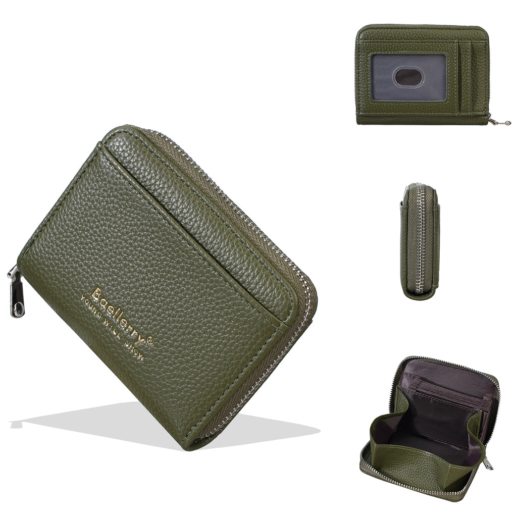 Porte-carte femme ultra-fin zippé avec rangement accordéon — photo 7