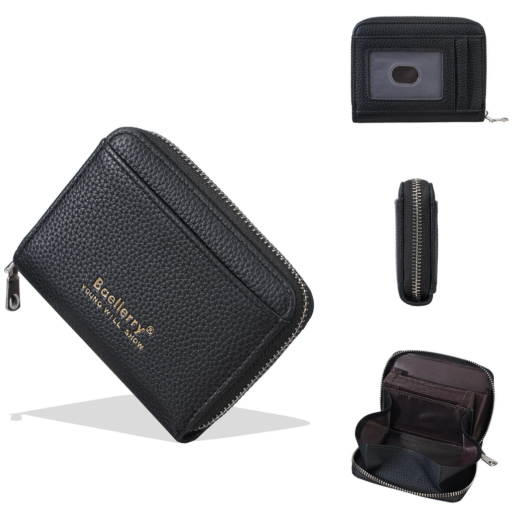 Porte-carte femme ultra-fin zippé avec rangement accordéon — photo 9