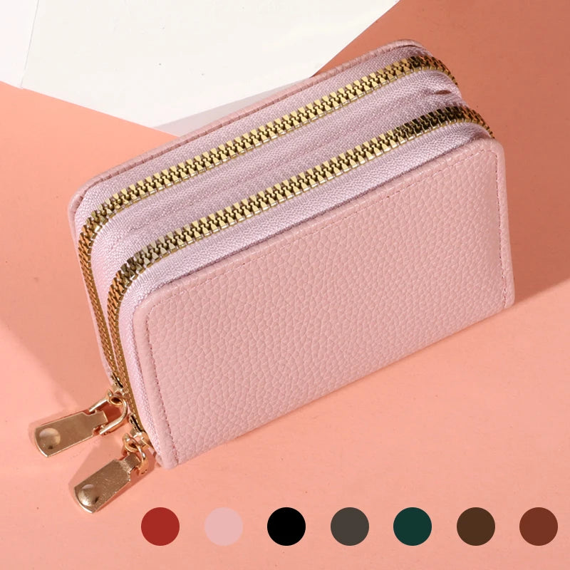 Porte-monnaie zippé en cuir PU - grande capacité pour femme — photo 1