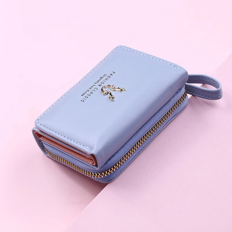 Petit portefeuille femme compact en cuir pu avec porte-cartes — photo 4