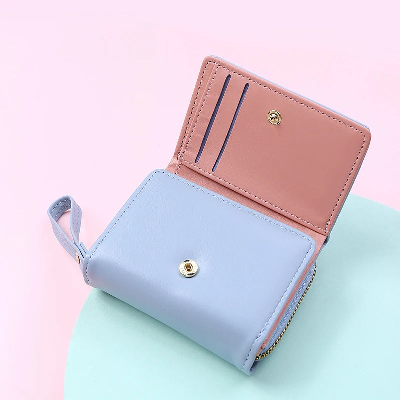 Petit portefeuille femme compact en cuir pu avec porte-cartes — photo 5