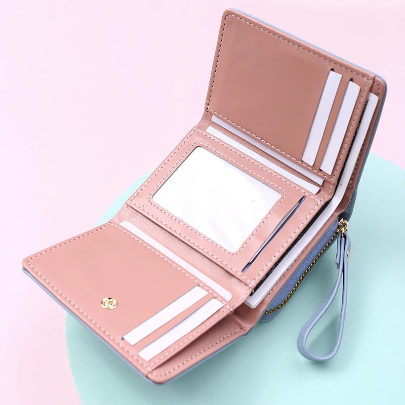 Petit portefeuille femme compact en cuir pu avec porte-cartes — photo 6