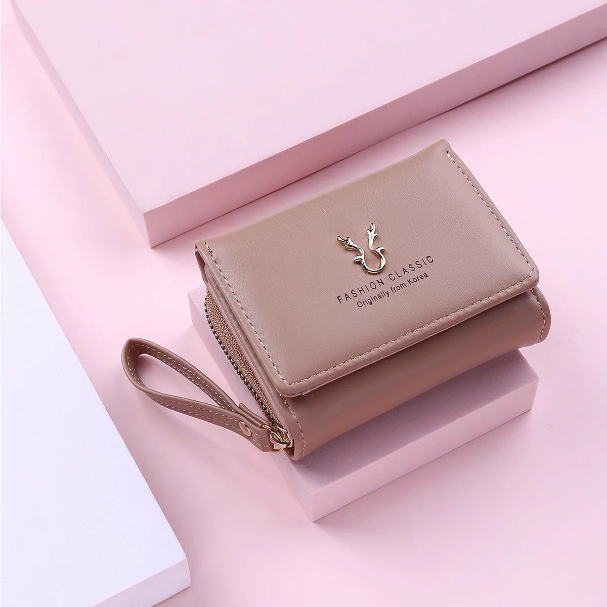 Petit portefeuille femme compact en cuir pu avec porte-cartes — photo 7