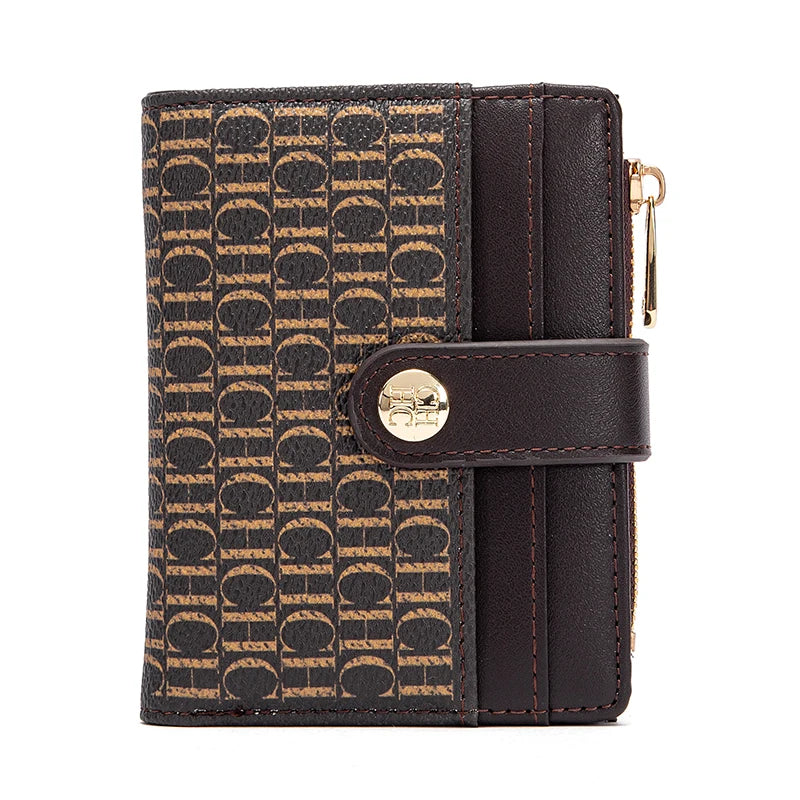 Petit portefeuille femme en cuir pu avec fermeture éclair et hasp sécurisé — photo 1