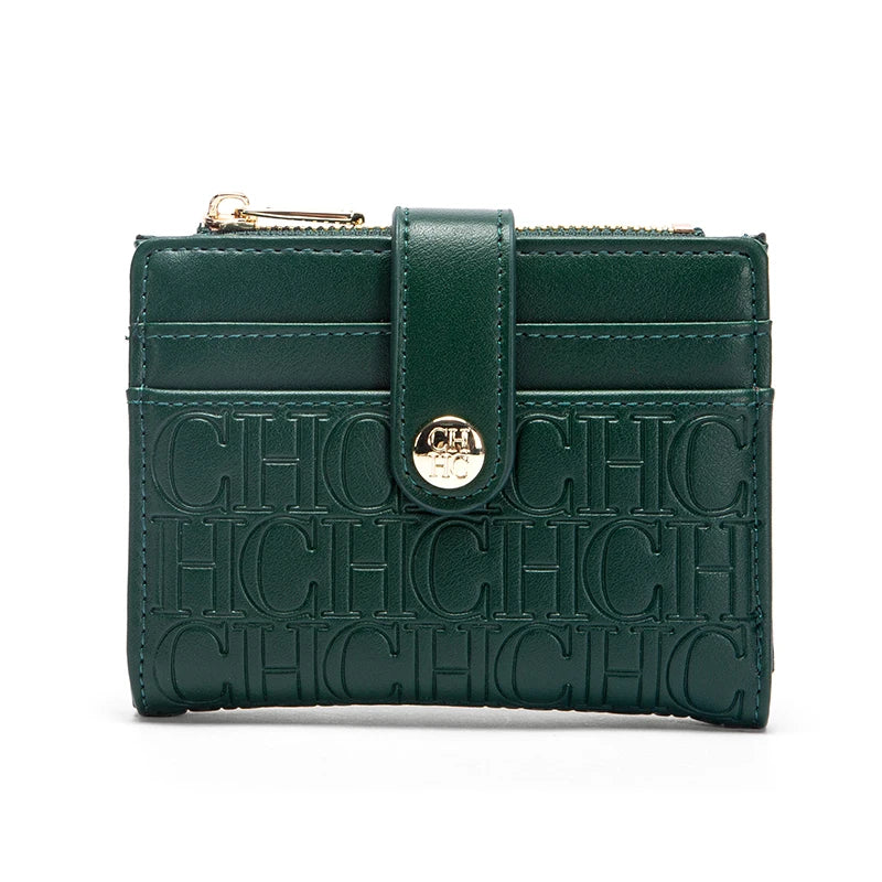 Petit portefeuille femme en cuir pu avec fermeture éclair et hasp sécurisé — photo 10