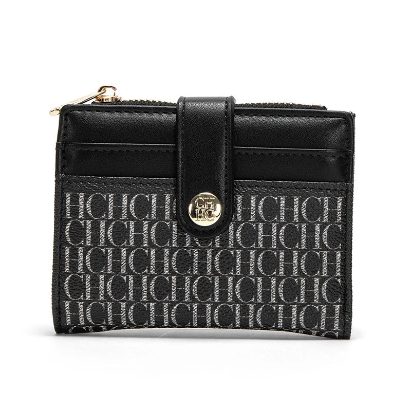 Petit portefeuille femme en cuir pu avec fermeture éclair et hasp sécurisé — photo 11